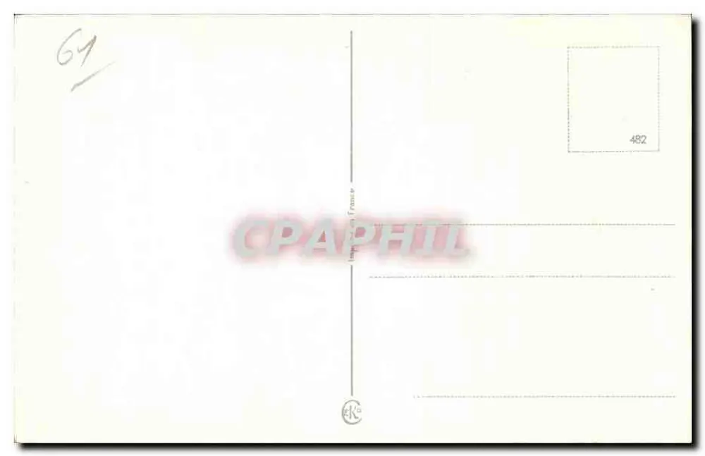 Pensées de GIEL — cartolina illustrata con cornice floreale e paesaggio rurale — editore GIEL - Verso