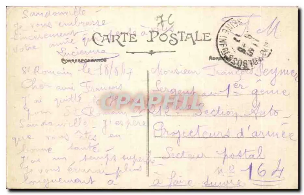 Tancarville (Seine-Inf.) — Die Burgansicht aus den Ruinen der Kapelle — E. Melleh, Verleger 1910 - Rückseite
