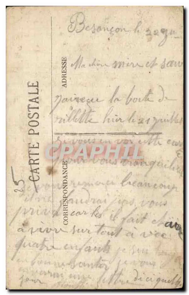 Die Papiermühlen — Der Doubs bei Prés-de-Vaux — Besançon — Verlag L. Gaillard-Prêtre, Besançon - Rückseite