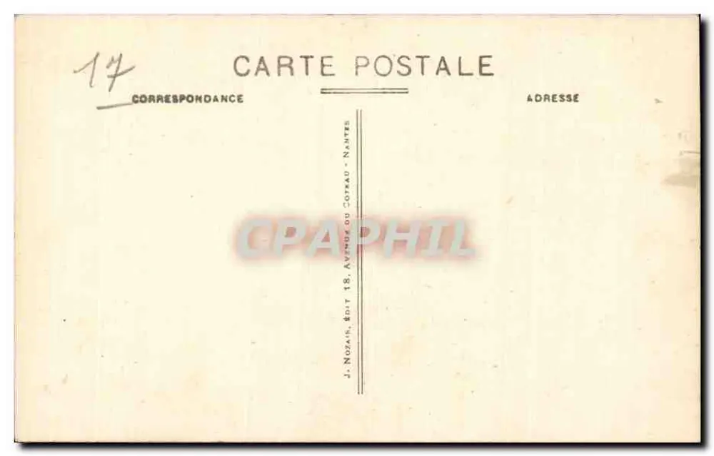 Rochefort-sur-Mer (Ch.-Inf.) — O Ponte Transbordeur — J. Nozair, editora 18, Avenue du Cotreau - Nantes - Verso