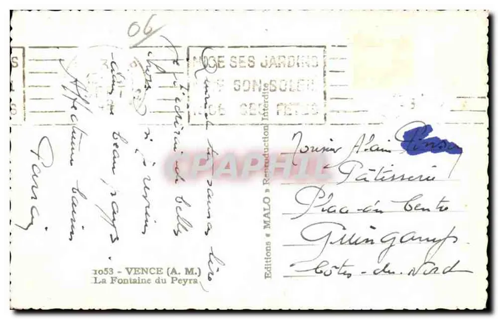 Fontaine do Peyra — Vence — Edições MALO - Verso