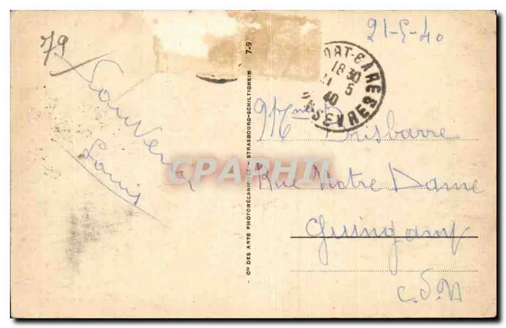 Niort — A nova postagem — Ch. des Arts Photogénique, Strasbourg - Verso