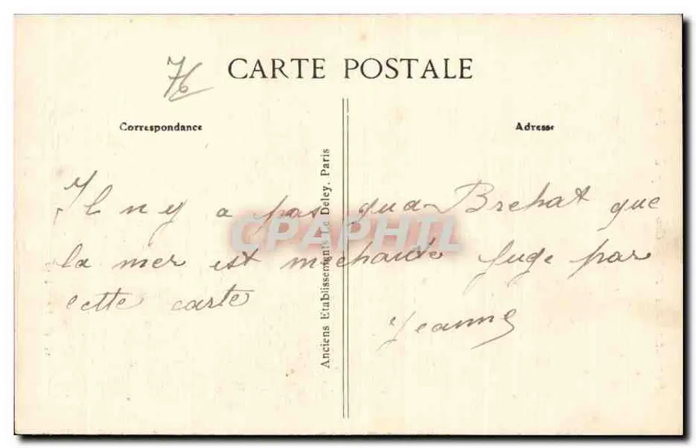 Le Havre — Starker Sturm am Norddamm — G. P. Le Havre, Nr. 121 - Rückseite