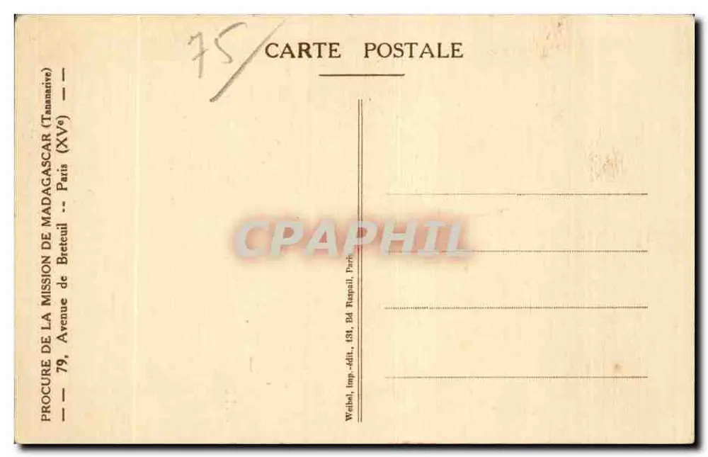 Pavillon der Missionen - Saal Madagaskar (Jesuiten) — Observatorium Tananarive — Gegründet 1889, zerstört 1895, wiederaufgebaut 1897 - Rückseite