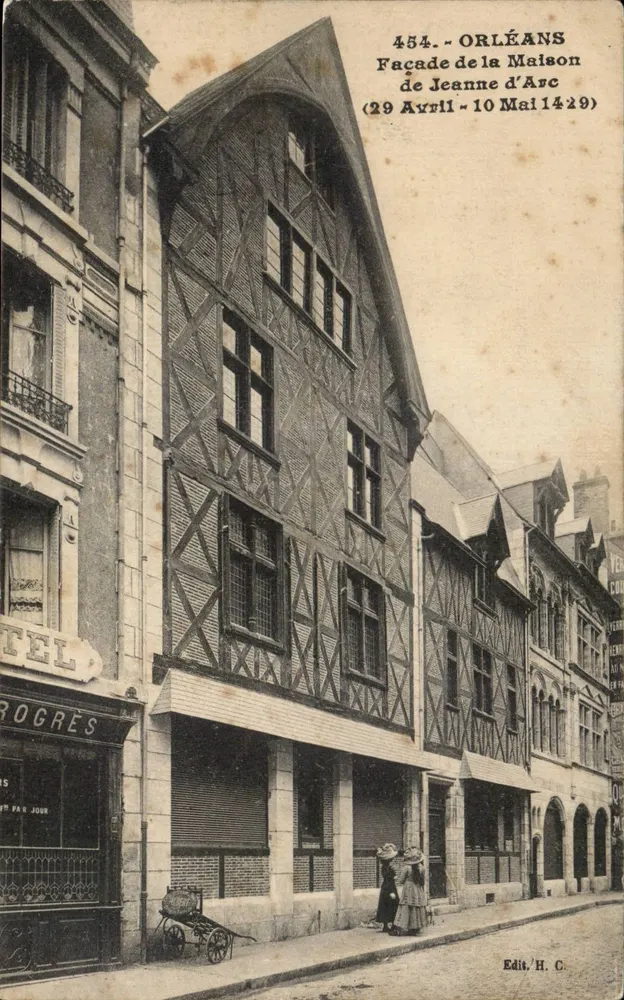 Orléans — Facha da Casa de Joana d'Arc (29 de Abril - 10 de Maio de 1429) — Edit. H. C. n° 454 - Frente