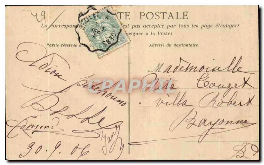 Anjou — Kopfbedeckung und Kleidung der Ponts-de-Cé — Héllotype Dugas & Cie, Nantes - Rückseite
