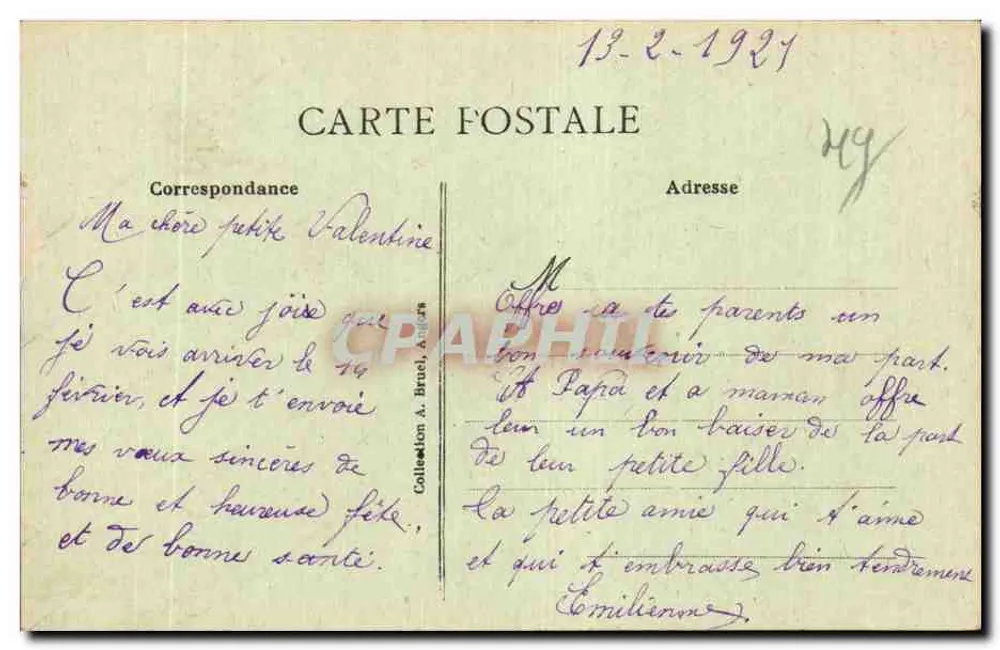 Souvenir de Angers — Carte postal ilustrada com 4 vistas locais — editor não visível - Verso