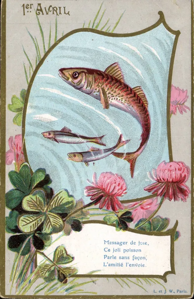 1. APRIL — Fröhlicher Fisch — L. et J. W., Paris - Vorderseite