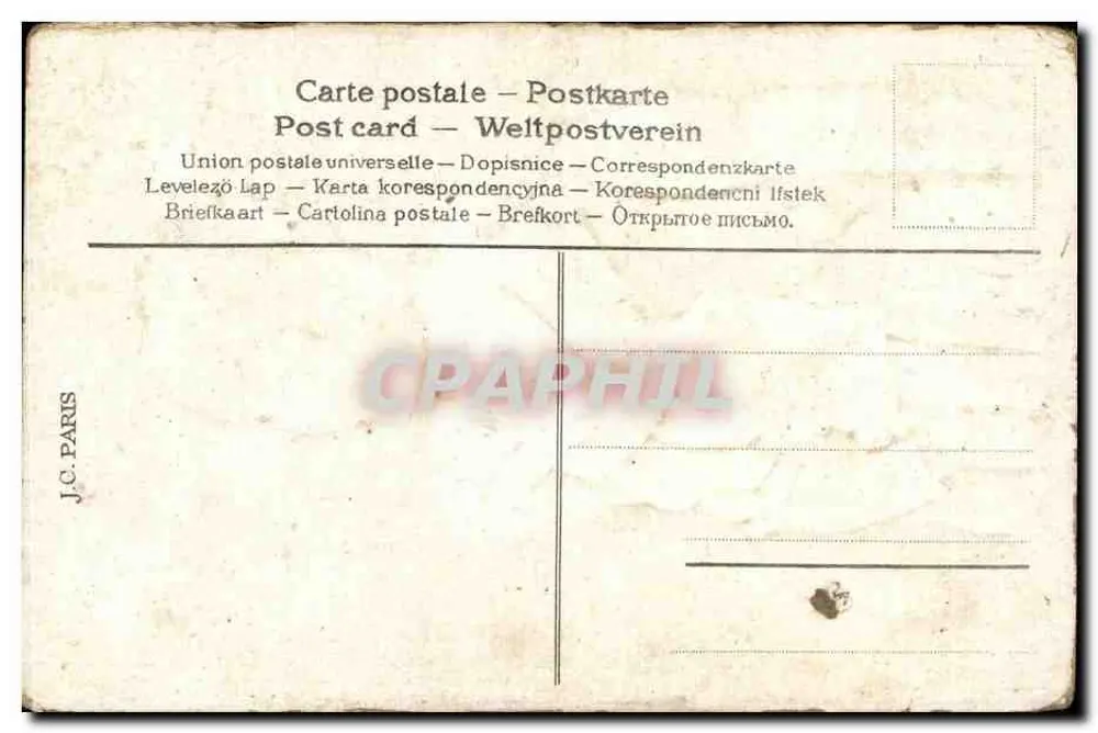Mann mit Fisch am Kragen — J.C. PARIS — n° 3886 - Rückseite