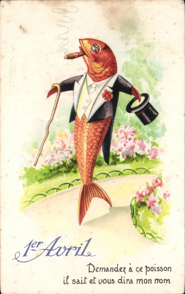 Fisch im Anzug — 1. April — Éditeur Univers, Paris - Vorderseite