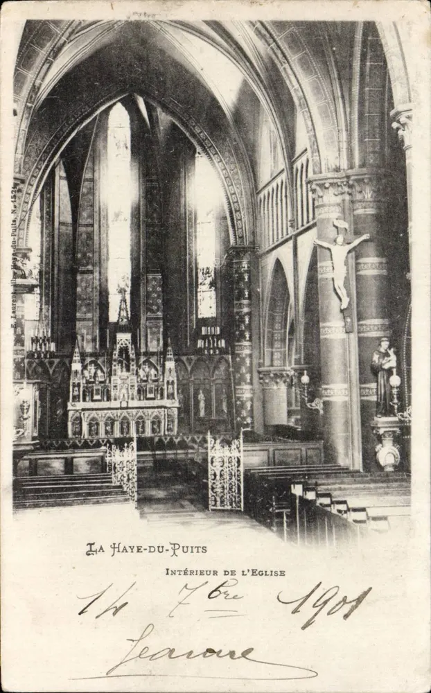 La Haye-du-Puits — Innenansicht der Kirche — Laurence Philippe, Nr. 1521 - Vorderseite