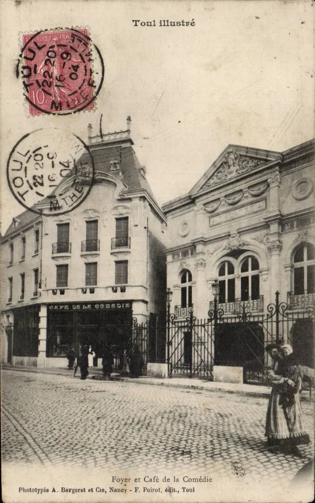 Foyer und Café der Comédie — Toul — Phototypie A. Bergeret et Cie, Nancy - F. Poirot, Verlag, Toul - Vorderseite