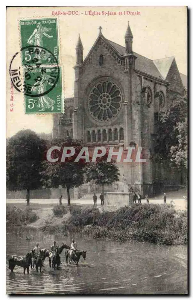 Bar-le-Duc — Ansicht der Kirche St-Jean und des Ornain — E.C. Bar-le-Duc - Vorderseite