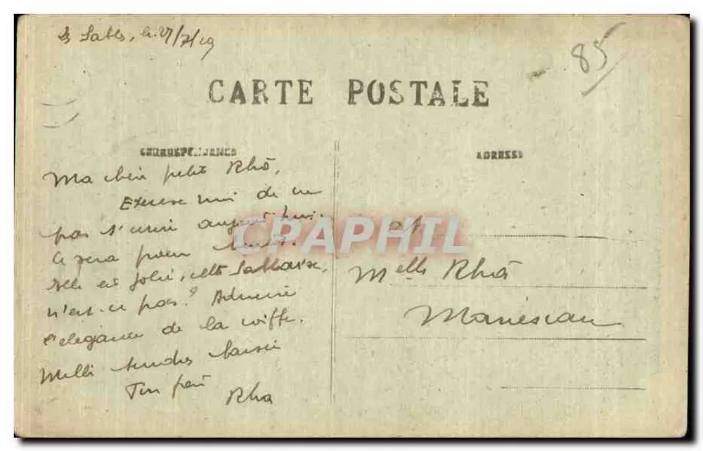 Lilly — Sables-d'Olonne — Lucien Amiaud, n° 6084 - Verso