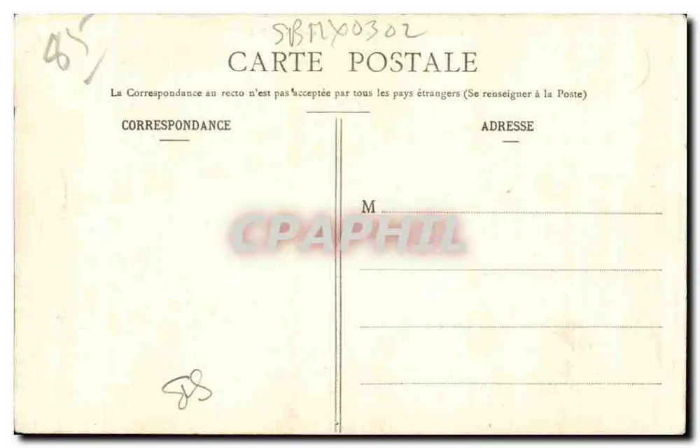 Homenagem às Sablaises — Louis MÉTAIS, Paris — N° 1057 - Verso