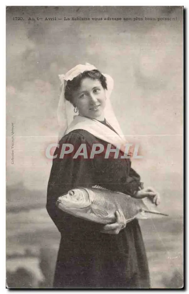 La Sablaise — Aprilscherz — La Sablaise sendet Ihnen ihren besten Fisch! — Sammlung Yvain Quinier, n° 1720 - Vorderseite