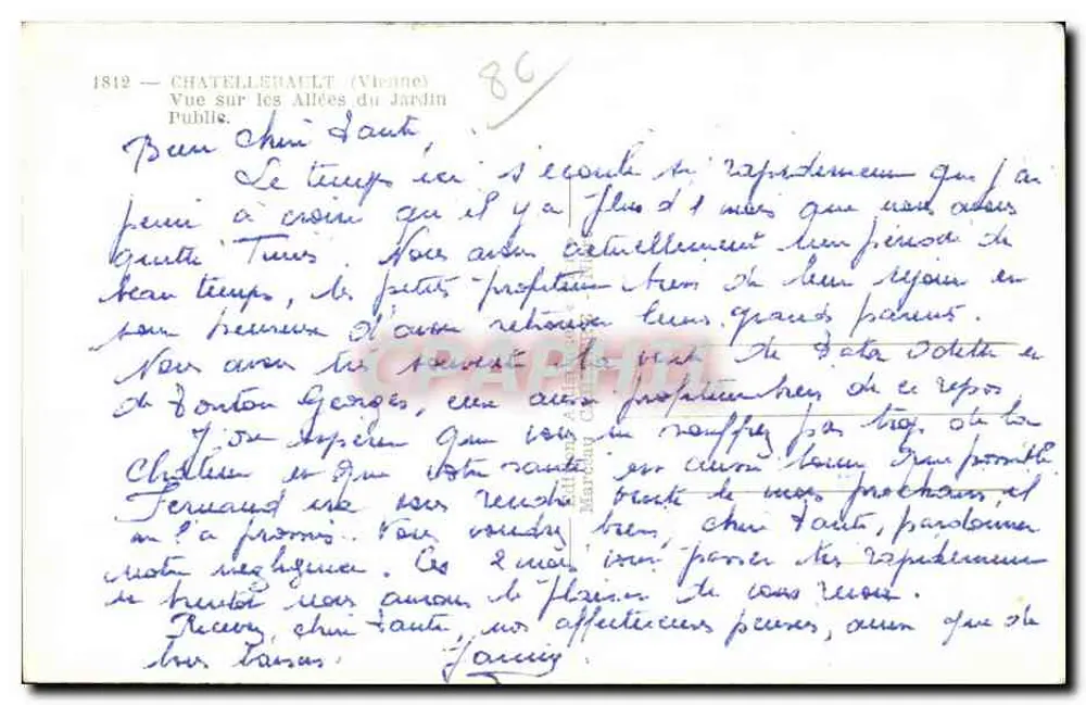Châtellerault (Vienne) — Ansicht der Allées du Jardin Public — Verlag Flor - Rückseite