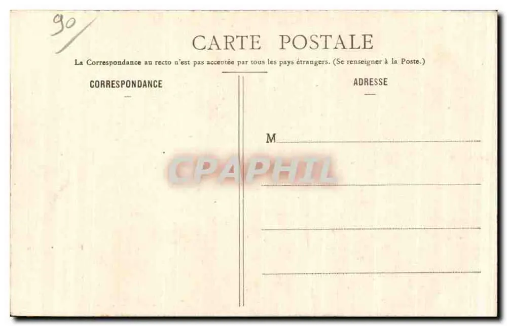 Belfort — Place d'Armes com o castelo fortificado no fundo — imp. Ad. Welck, Saint-Dié, Dépose N° 1790 - Verso