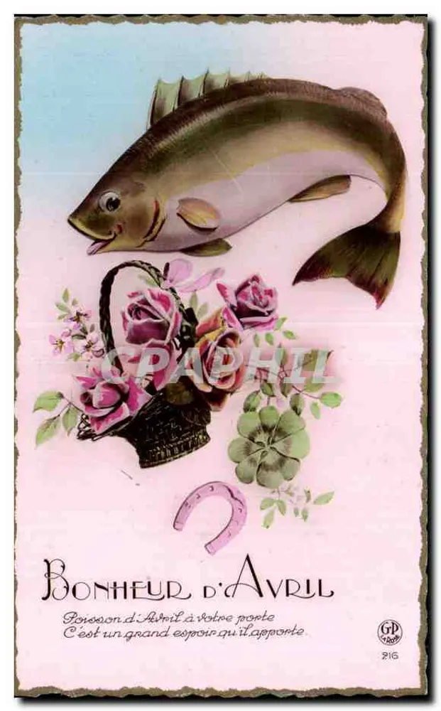 Aprilfisch — Aprilglück — Éditions de Luxe G. P. n° 216 - Vorderseite