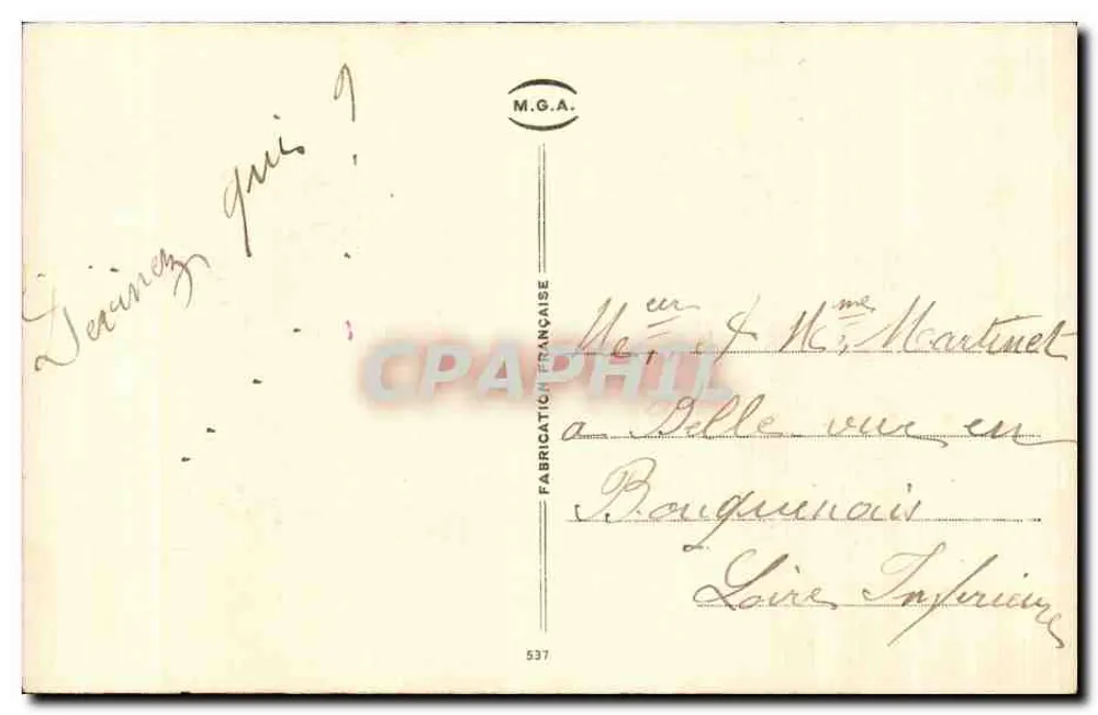 Fisch in Umschlag — 1. April — M.G.A. Nr. 537 - Rückseite