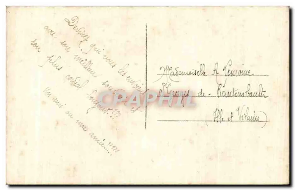 Zwei rote Karpfen in einem Korb — 1. April — Verlag DIX, Paris, Nr. 2236 - Rückseite