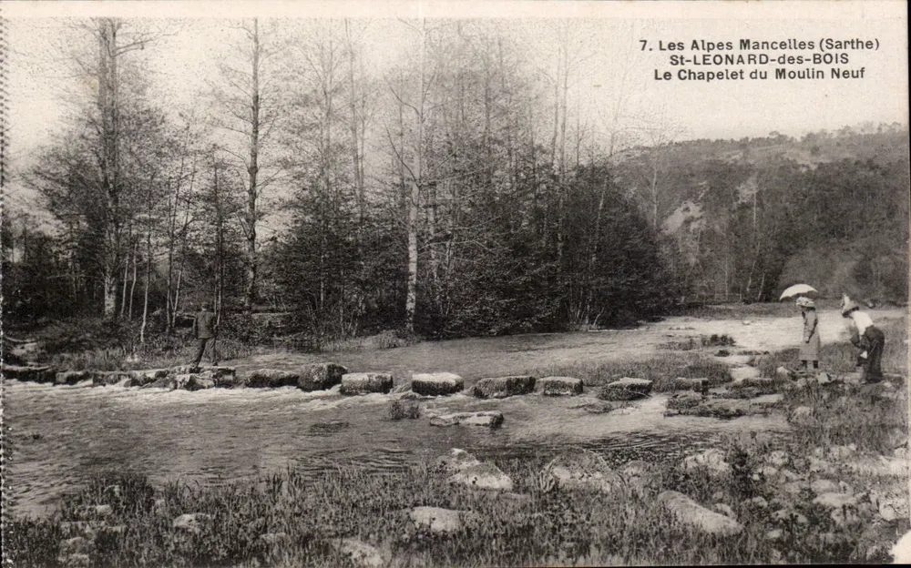 Die Mancelle-Alpen (Sarthe) — St-LEONARD-des-BOIS — Der Chapelet du Moulin Neuf — Imp. A. Dolbeau, Le Mans - Vorderseite