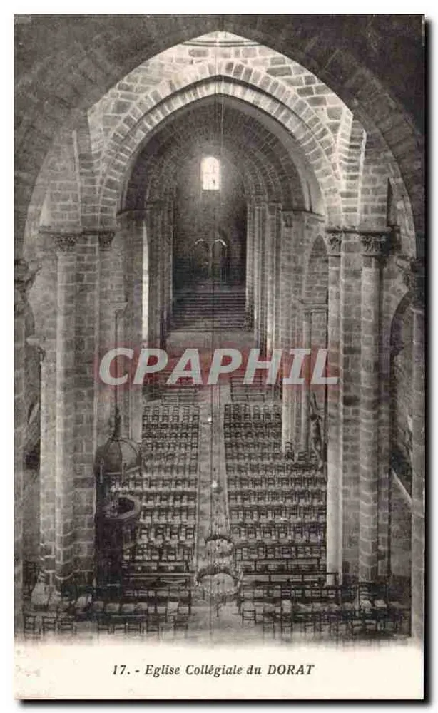 Kerk van de Collegiale van DORAT — binnenkant met gewelf en banken — Uitgave Marcel Brise-Le Dorat, n°17 - Voorkant