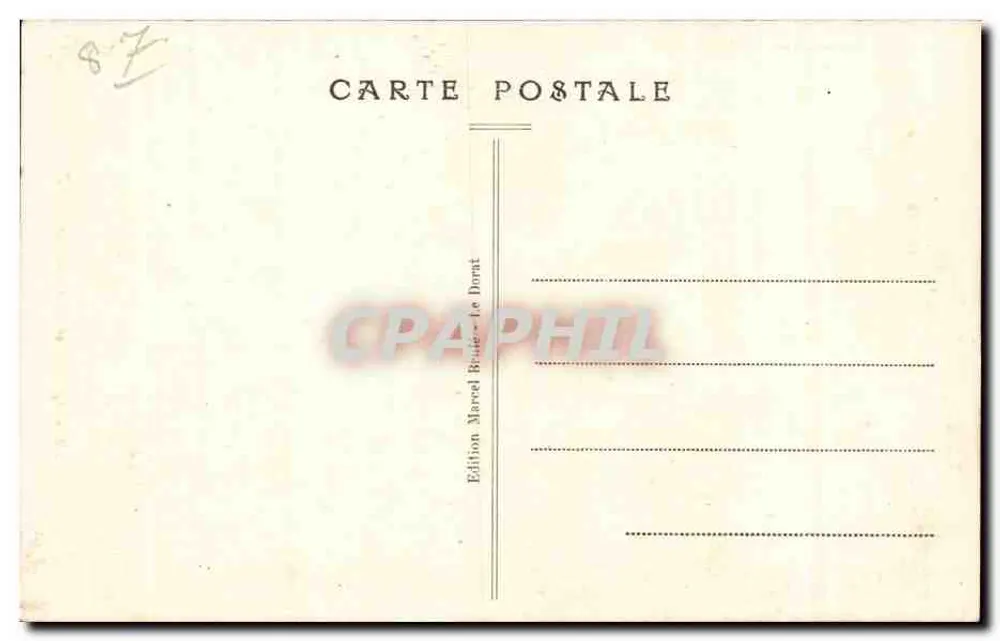 Kerk van de Collegiale van DORAT — binnenkant met gewelf en banken — Uitgave Marcel Brise-Le Dorat, n°17 - Achterkant