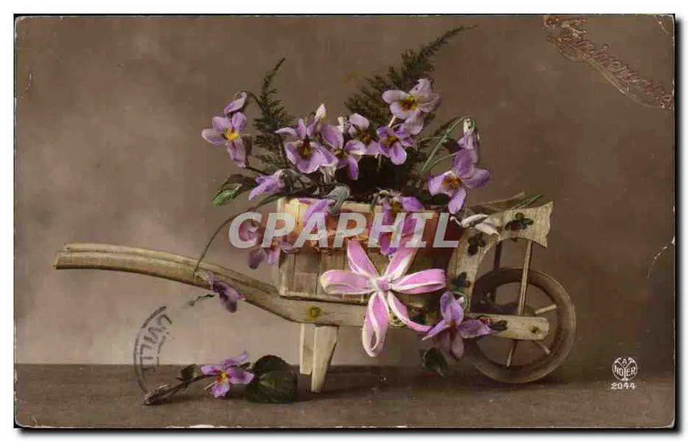 Flores em um carrinho — editor A. Noyer, n° 2044 - Frente