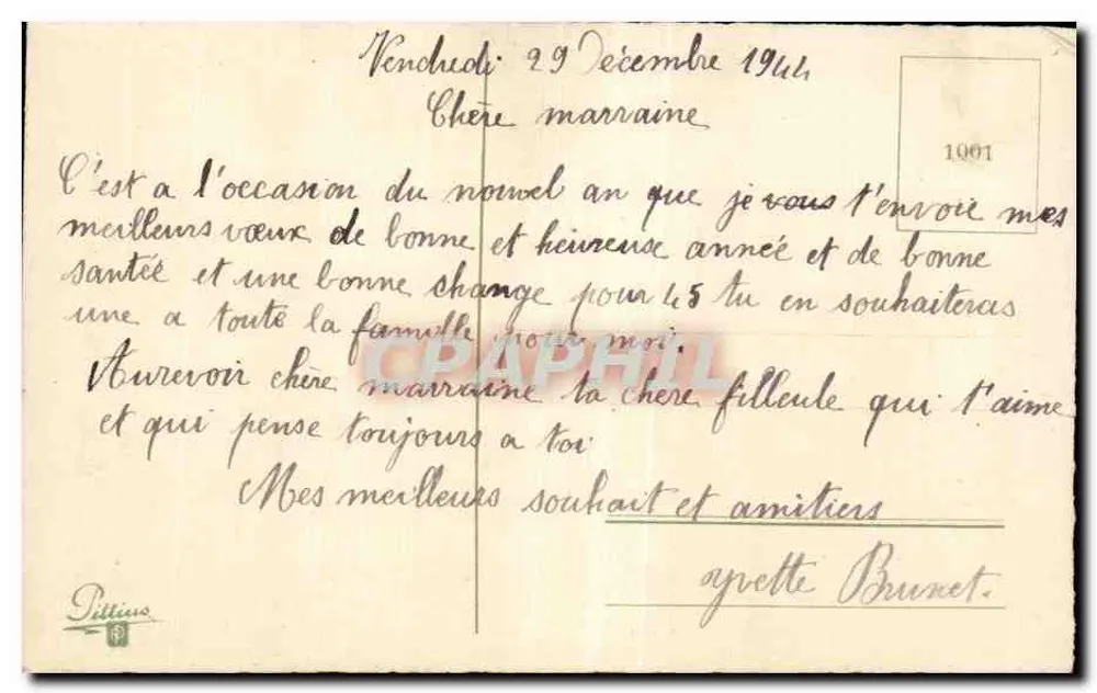एक बास्केट में वाइओलेट के बूंद — शुभ वर्ष — प्रकाशक पिटियस, संख्या 1901 - पीछे