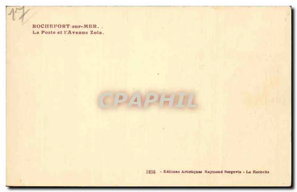 Rocheport-sur-Mer — Das Postamt und die Avenue Zola — Éditions Artistiques Raymond Bergevin - Rückseite