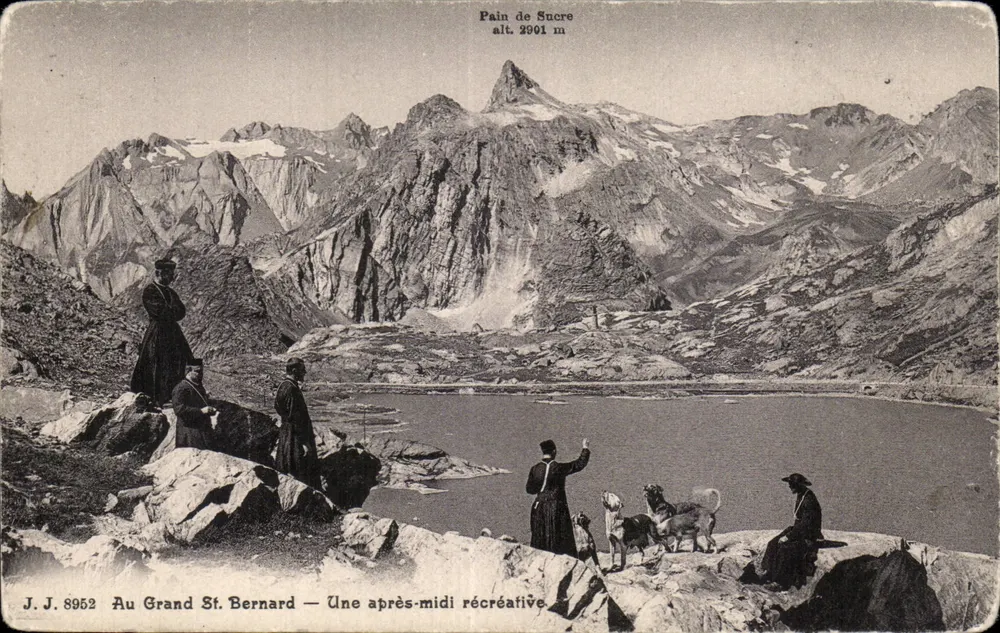 Am Grand St. Bernard — Ein freier Nachmittag — J. J. 8952 - Vorderseite