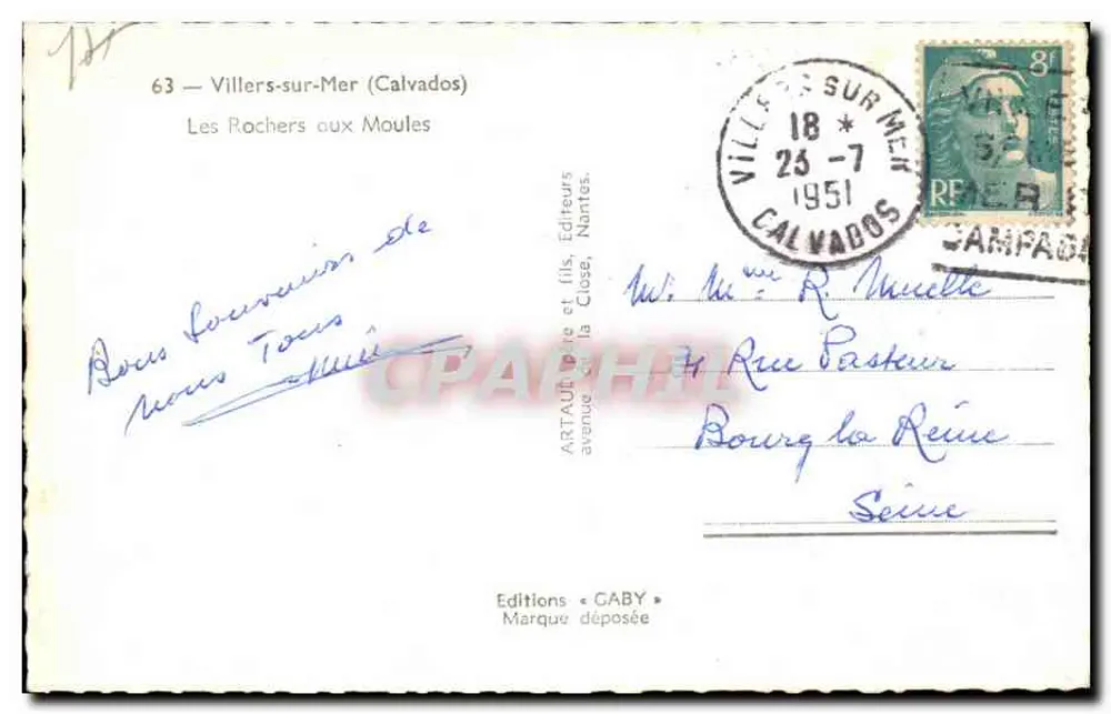 Die Felsen bei Moules — Villiers-sur-Mer (Calvados) — Editions GABY - Rückseite