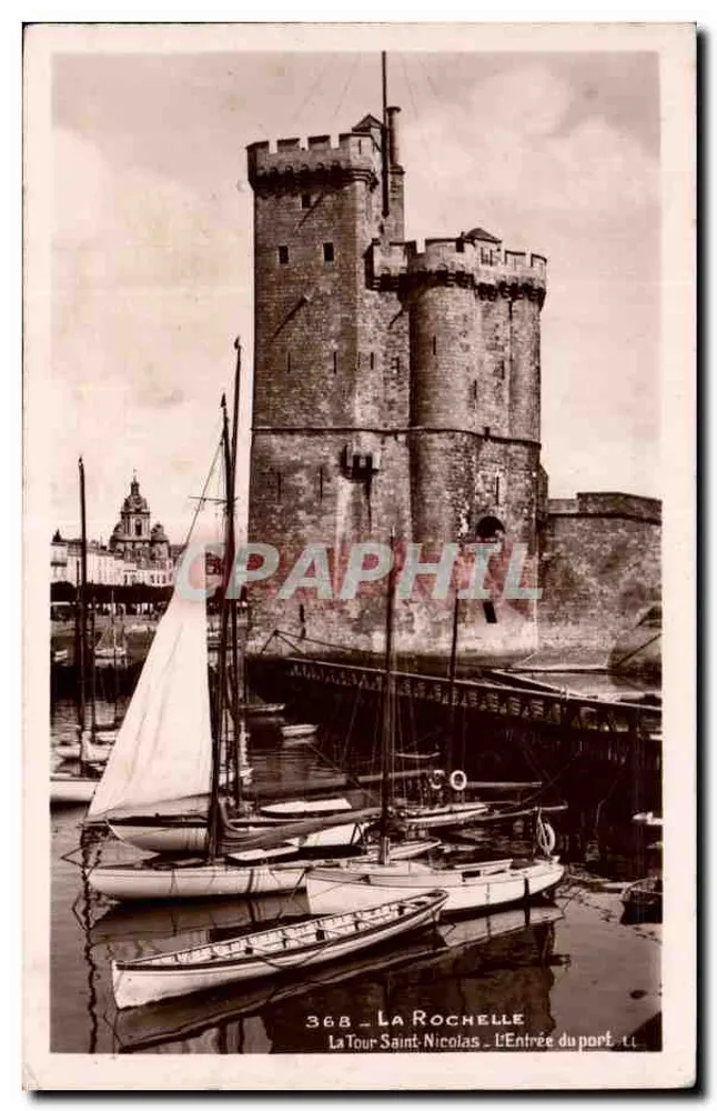 La Rochelle — A Entrada do Porto — A Torre Saint-Nicolas — n° 368 — editor Lévy e Neurden Réunis - Frente