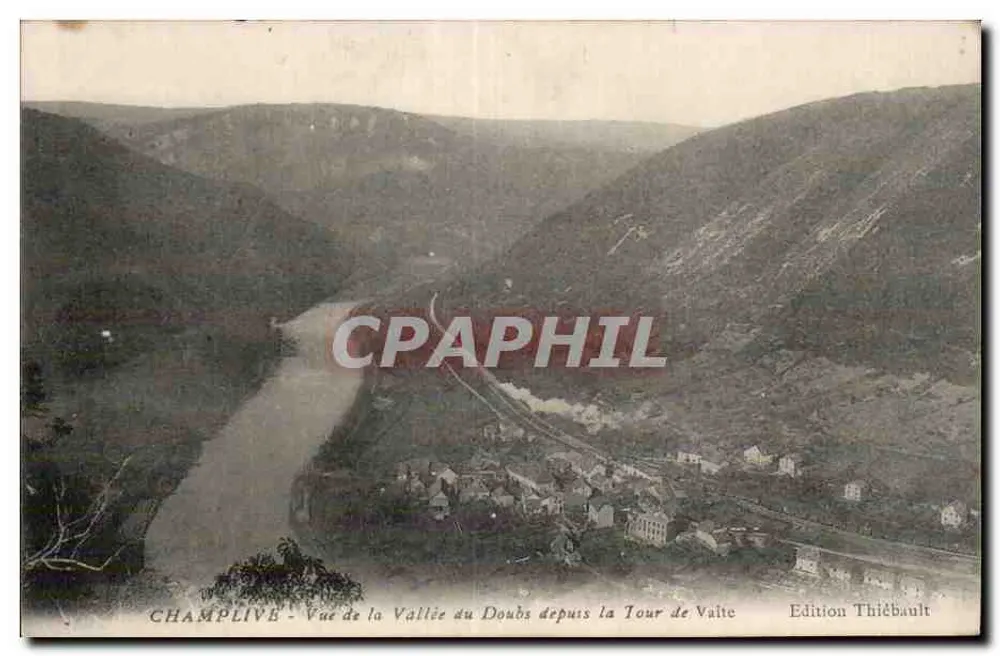 Champlive — Blick auf das Tal des Doubs von der Tour de Vaite — Edition Thiébault - Vorderseite