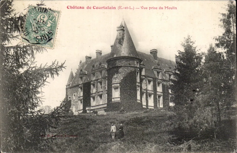 Schloss Courtalain (E.-et-L.) — Ausblick vom Mühlenhof — Verlag H. Lecomte, Bourgoin - Vorderseite