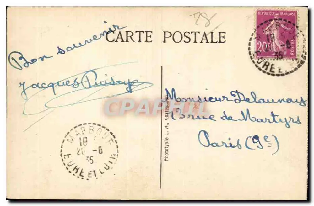 Châteaudun — Schlacht auf dem Platz vom 18. Oktober 1870. (Gemälde von Philippoteaux im Rathaus). - Rückseite
