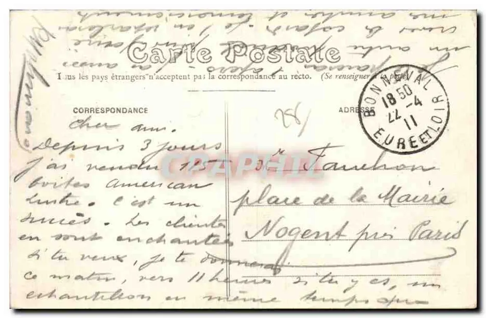 Châteaudun — 18. Oktober 1870 — Die umgekehrte Barrikade — Léremontal, Châtain-don - Rückseite