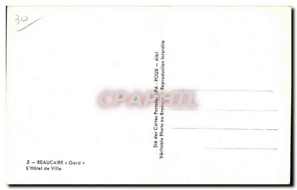 Beaucaire — A Prefeitura — editor APA - Verso