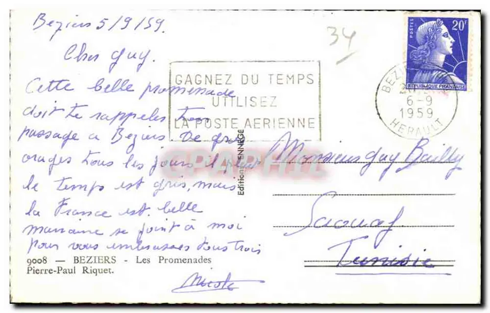 Beziers — Die Promenaden — Édition Ennègée - Rückseite