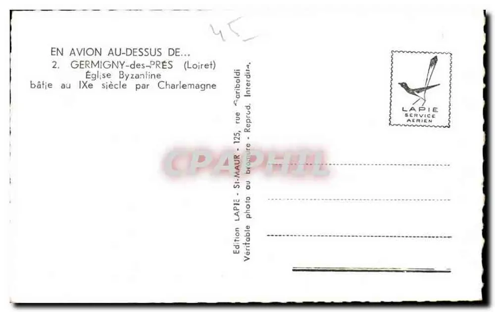 Germigny-des-Prés — Byzantinische Kirche aus dem 9. Jahrhundert — Édition LAPIE - Rückseite