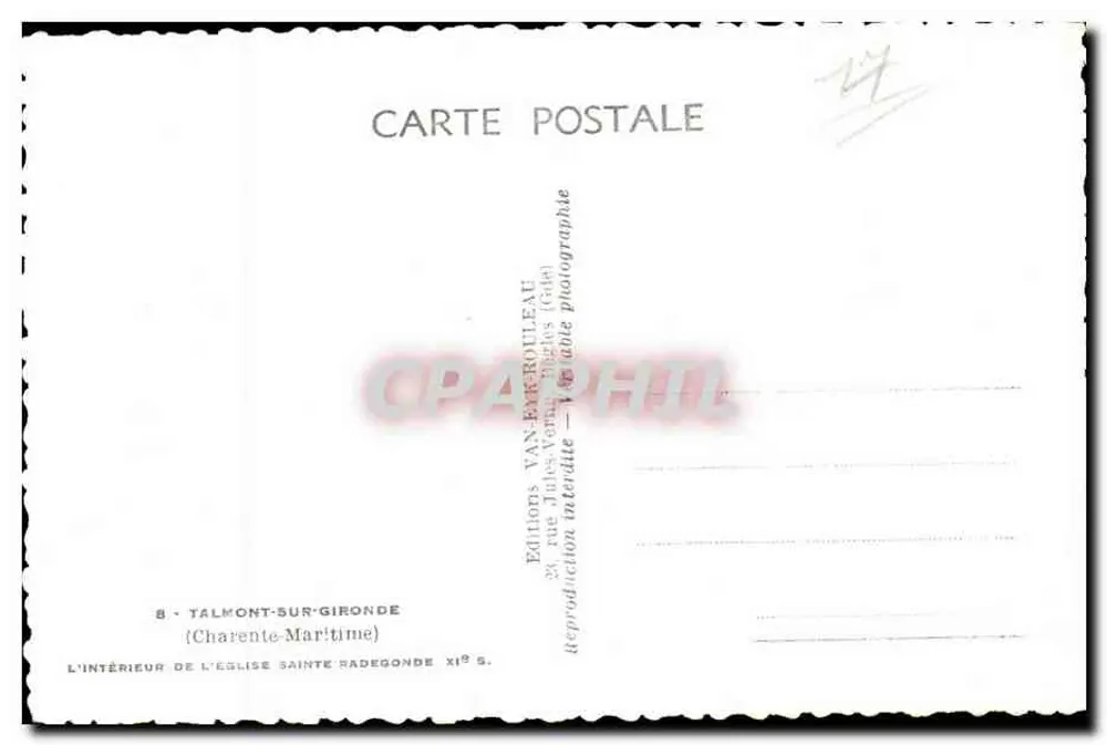 Innenansicht der Kirche Sainte-Radegonde — Talmont-sur-Gironde — Éditions Van-Emérouleau - Rückseite