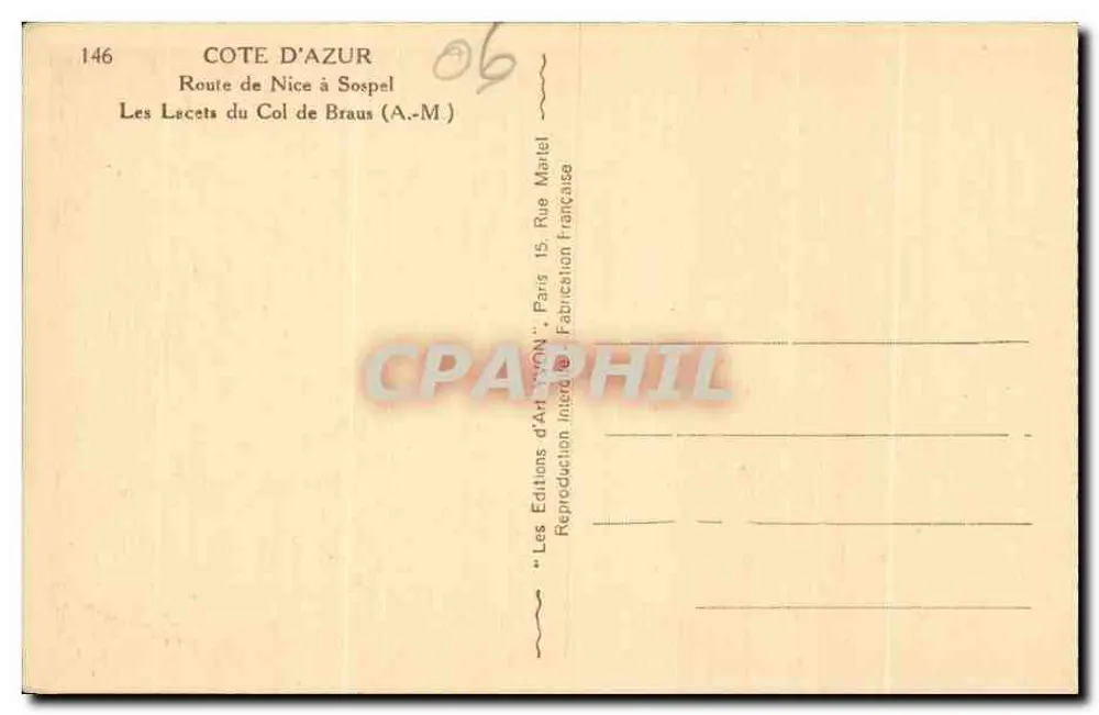 Die Passhöfe des Braus-Col — Route von Nice nach Sospel — Éditions d'Art Lyon - Rückseite