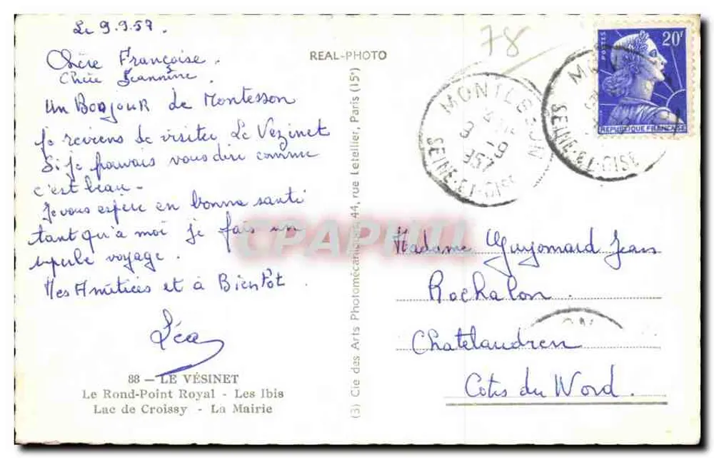 Le Vésinet — Panoramablick — Cie des Arts Photomécaniques (15) - Rückseite