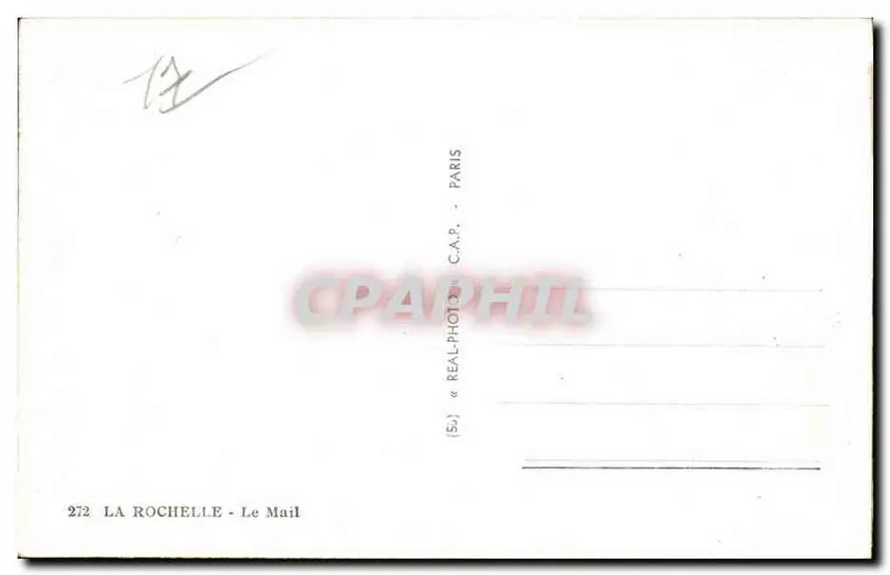 LA ROCHELLE - O Mail — vista da promenade arborizada com flores na borda — editor REALPHOTO, n° 272 - Verso