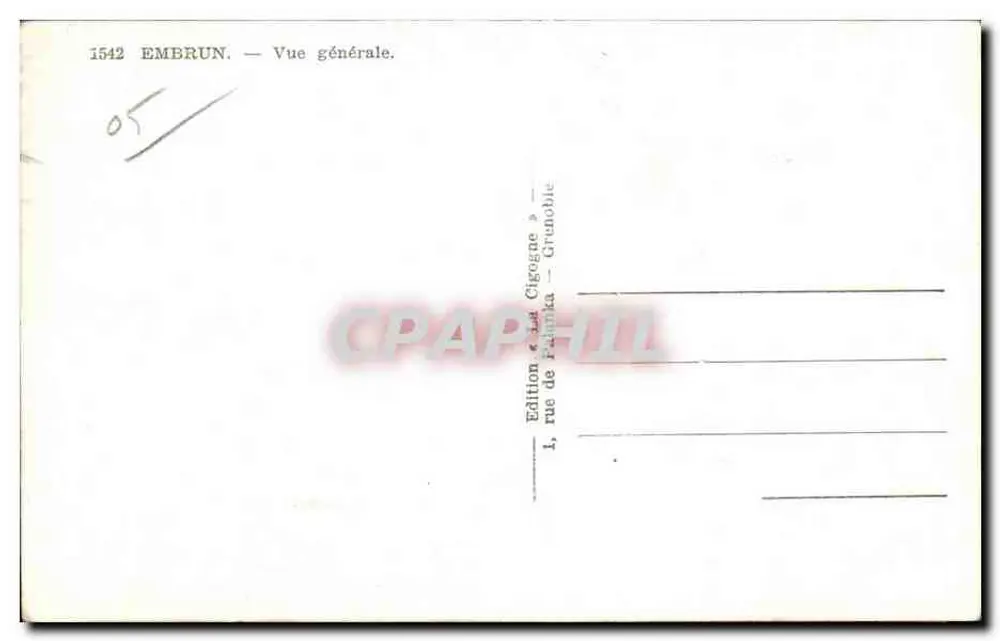 Embrun — Vista geral — Édition « La Cigegne » - Verso