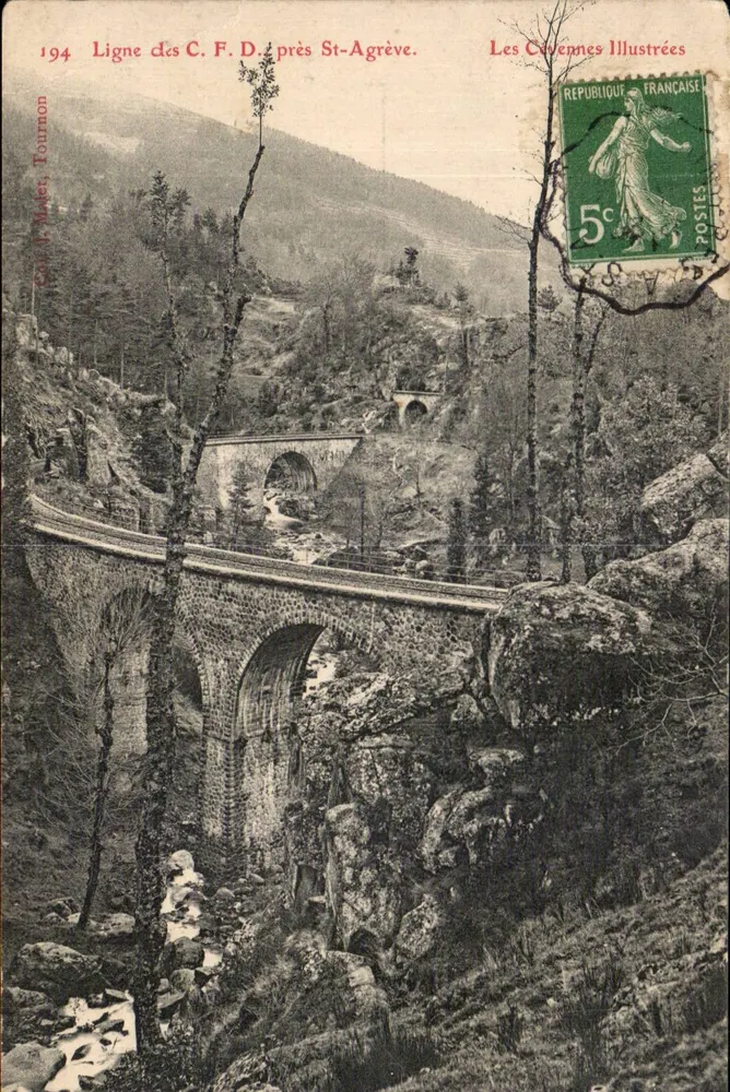 C.F.D.-Linie nahe St-Agrève — Les Cevennes Illustrées, Nr. 194 - Vorderseite