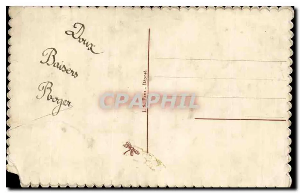 Souvenir du Charente — drapeaux croisés — J. S. Paris Déposé - Rückseite