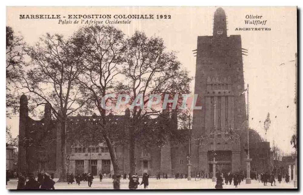 Marseille - Kolonialausstellung 1922 — Palast der Westafrika — Olivier Wulffleff Architekten - Vorderseite
