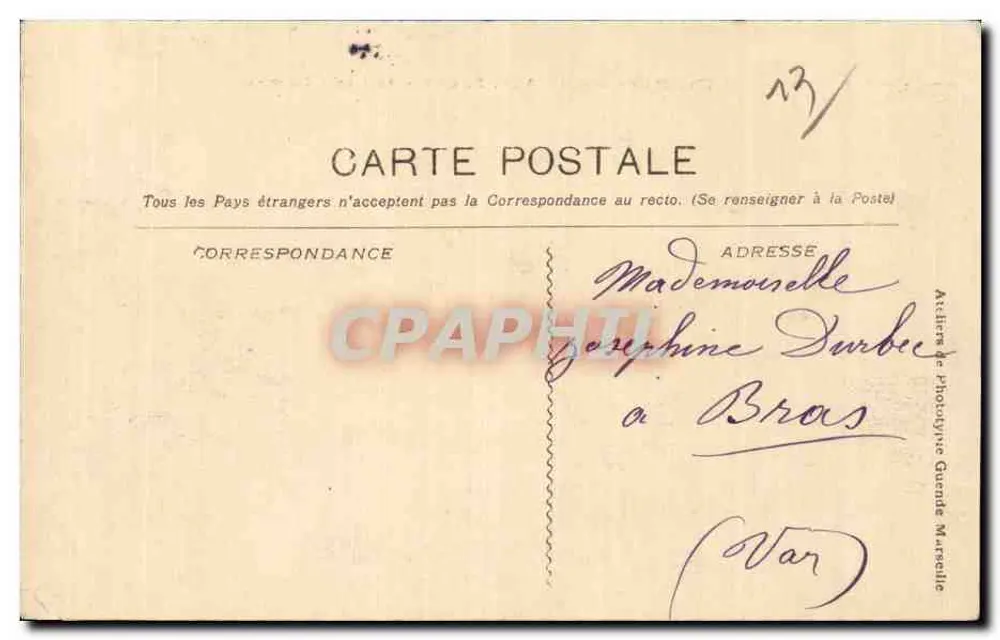 Marseille - Kolonialausstellung. Palast der ehemaligen Kolonien — Verlag Ateliers de Photographie Guende, n° 2527 - Rückseite